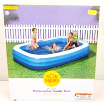 Sun Squad Large Rectangular 10 x 6 ft x 22&quot; Inflatable Above Ground Pool Blue - £27.71 GBP