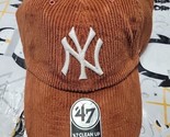 New York Yankees CORDUROY Rust Baseball Hat MLB ‘47 Vintage Retro Style Cap - $28.04