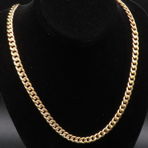 10K GOLD - Vintage Minimalist Flat Curb Chain Necklace - GN050 - £2,130.72 GBP
