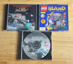 Lot of 3 Windows 95/98 PC Games Star Wars Lego Island Atlantis The Lost Empire - £9.58 GBP