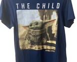 Mandalorian  Baby Yoda Size S Blue T Shirt Delta Soft Short Sleeved Crew... - £7.39 GBP