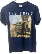 Mandalorian  Baby Yoda Size S Blue T Shirt Delta Soft Short Sleeved Crew... - £7.40 GBP