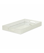 16&quot; Silver Rectangular Wood Handmade Tray With Handles - $1,630.11 MXN