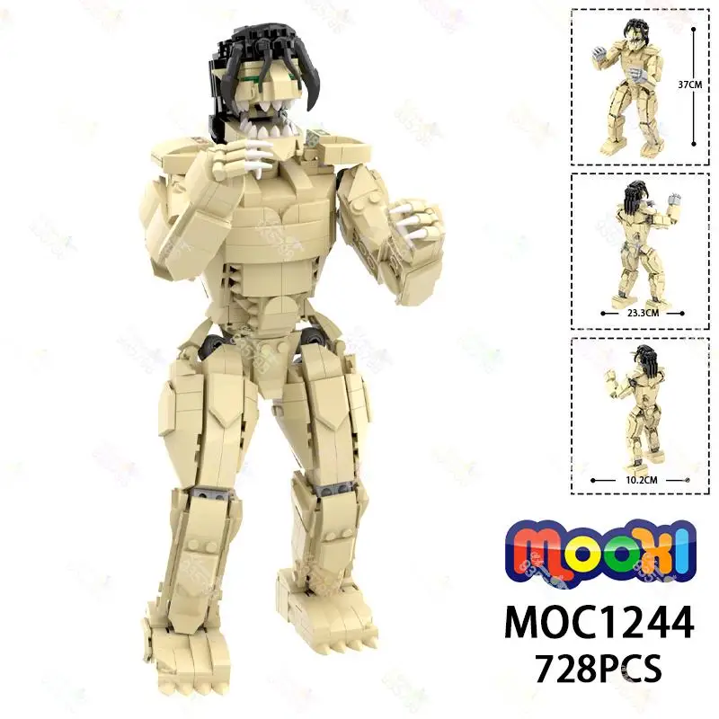 728PCS Creative Series Giant Model Building Blocks Anime Attack On Titan Action - £59.56 GBP