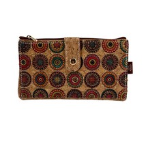 Corkcho Cork Wallet Billfold Zip Snap Floral/Multicolor Natural Cork Veg... - $19.35