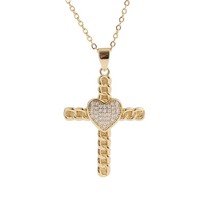 High Quality AAA Cubic Zirconia CZ Zircon Copper Metal Cross Necklaces &amp; Pendant - £13.17 GBP