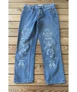 joie women’s Embroidered Floral straight leg Boyfriend jeans Size 27 Blu... - £34.33 GBP