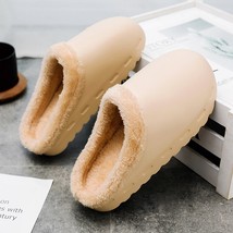 Winter Warm Waterproof Slippers Women Shoes Plush Lining Thick Sole Indoor Slipp - £28.15 GBP