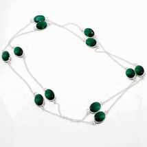 Chrome Diopside Oval Shape Handmade Fashion Ethnic Necklace Jewelry 36&quot; SA 6888 - £5.18 GBP