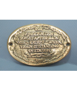 Railroad Pullman Train Toilet Plaque Flush Instructions Brass Pot Metal - £62.29 GBP
