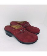 Ariat Women&#39;s Size 9B Clogs Red Leather Suede Slip On Comfort Shoes 15253 - $34.55
