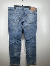 True Religion Geno relaxed slim Blue Denim Pants Jeans distress sz 40 x 32 - £61.50 GBP