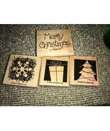 Stampin Up Christmas Rubber Stamp, Wood/Rubber Winter, Holidays, Lot Qty 4 - £6.01 GBP