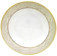 Waterford China Monique Lhuillier Cherish Rim Soup Bowl 9&quot; Gold Banded New - $28.90