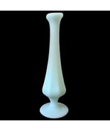 Vintage 9” Fenton aqua Blue Satin frosted glass vase - $942.26 MXN