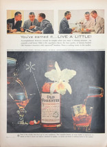 Vintage Old Forester Kentucky Whiskey 1957 Print Ad Live A Little - £4.30 GBP