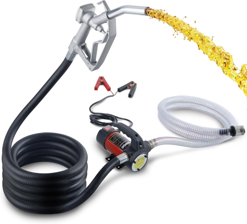 Diesel Transfer Pump Kit, 12V DC Electric Oil Transfer Pump with Nozzle ... - $141.58