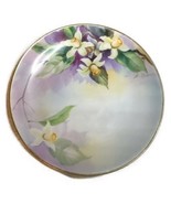 Antique Nippon Hand Painted Plate Floral Purples Cream Greens Gold Rim 7.5” - £14.15 GBP