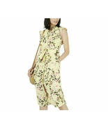 Maison Jules Women&#39;s Flutter-Sleeve Belted Dress Yellow Penny Floral XS - £37.48 GBP