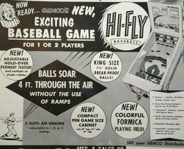 Hi-Fly Baseball Pinball Flyer Genco Original 1956 Pitch &amp; Bat Arcade Art Promo - £19.94 GBP