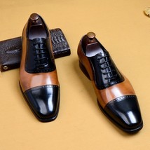 Mens formal shoes leather Oxford  shoes for men dressing wedding men&#39;s brogues o - £145.49 GBP
