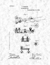 Telegraph Key Patent Print - Gunmetal - $7.95+