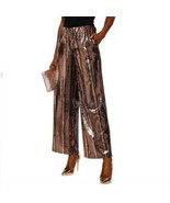 ROBERT RODRIGUEZ Sequins Wide Leg Pant in Chestnut Stripe Size Small NEW - $81.24 CAD