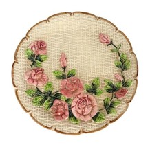 Takahashi San Francisco Hand Painted 3D Rose Basket Weave Dish Plate - £19.77 GBP