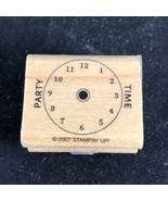 New Stampin Up PARTY TIME Invitation Clock Time Wood Backed Rubber Stamp - £3.75 GBP