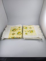 Set of 2 Vintage Cannon Bath Towels Yellow Orange Floral 60s 70s Mod - £22.96 GBP