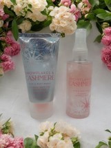 Bath and Body Works Snowflakes &amp; Cashmere Shimmer Mist and Cream 2 Piece... - £11.47 GBP