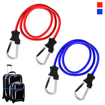 2Pc Carabiner Bungee Cords With Hook Tie Downs Luggage Strap Carrying Ba... - £18.37 GBP