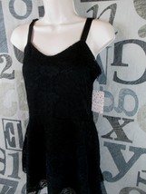 New With Tag Free People Black Lace Dress Women&#39;s Medium Dark Blue Accent - £14.16 GBP