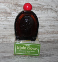 VTG Avon Triple Crown Spicy Aftershave Horseshoe Bottle 4oz W Box Collec... - $19.70
