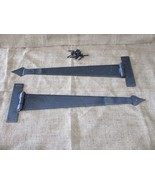 2 LARGE Strap T Hinges 18&quot; Tee Hand Forged In Fire Barn Rustic Door Iron... - $82.21 CAD