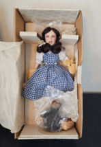 NIB Franklin Heirloom Dolls Dorothy Wizard of Oz with Toto Ruby Red Shoes Basket - £57.79 GBP