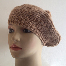 Alpaca Beret - French Beret Alpaca Wool Hat, Hand Knit Wool Beret Hats F... - £25.09 GBP