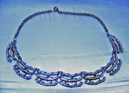 Vintage Aesthetic Artsy Silvertone Chrome Metal Branches Choker Necklace - $14.00