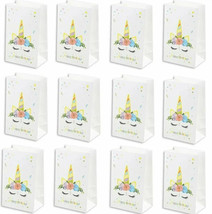 Set of 12 Unicorn Paper Gift Bags Party Kraft Bags for Favors Kid&#39;s Party Supply - £7.74 GBP
