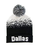 Dallas Men&#39;s Digital Fade Winter Knit Pom Beanie Hat (White/Black) - £11.95 GBP