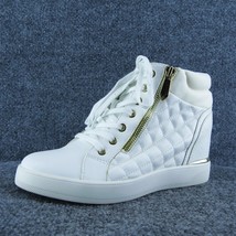 Aldo Hidden Heel Women Sneaker Shoes White Synthetic Zip Size 8 Medium - $27.72