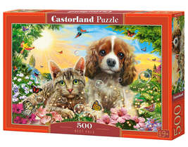 500 Piece Jigsaw Puzzle, Best Pals, Cats and Dogs, Animal puzzles, sweety Puppy  - £12.78 GBP