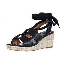 Patricia Nash Women&#39;s Riva Leather Wedge Sandals - Black - €58,99 EUR