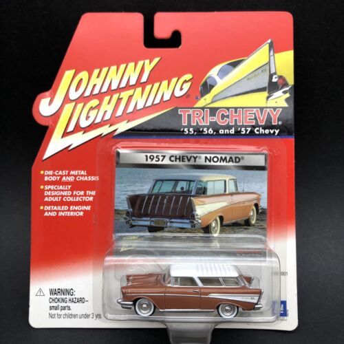 Johnny Lightning Tri-Chevy 1957 Chevrolet Nomad Bel Air Brown Diecast 1/64 Scale - $16.44