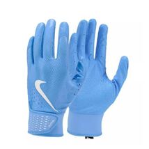 Nike Alpha Batting Gloves Youth Medium Light Blue White Baseball Gloves - $25.99