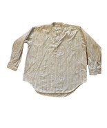 VTG GLENESKE IRISH GRANDFATHER SHIRT WHITE BLU MANDARIN BAND COLLAR FLAN... - $57.32 CAD