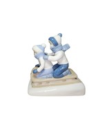 Paul Sebastian Figurine Children Sledding Porcelain Mexico Porcelana Cue... - $219.49 MXN