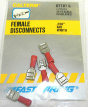 Calterm 67181 .250&quot; Tab Width 12-16 AWG, Female Disconects 5 Pcs - £11.72 GBP