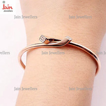 14 Kt, 18 Kt Hallmark Solid Rose Gold Cubic Zirconia Bangle Bracelet - £1,402.17 GBP+