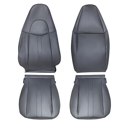 Driver & Passenger Side Leather Seat Cover Dark Gray For Chevy Express 03-2014